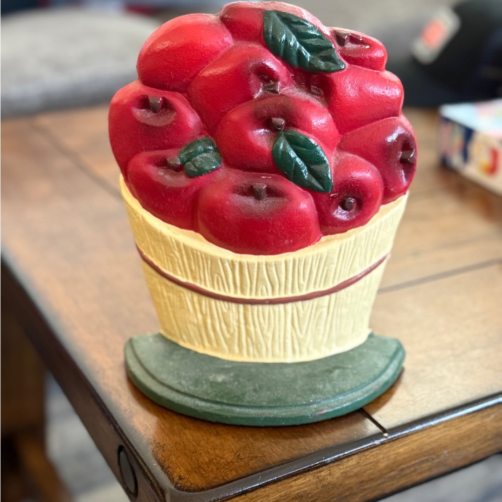 Cast Iron Apple Basket Doorstopper